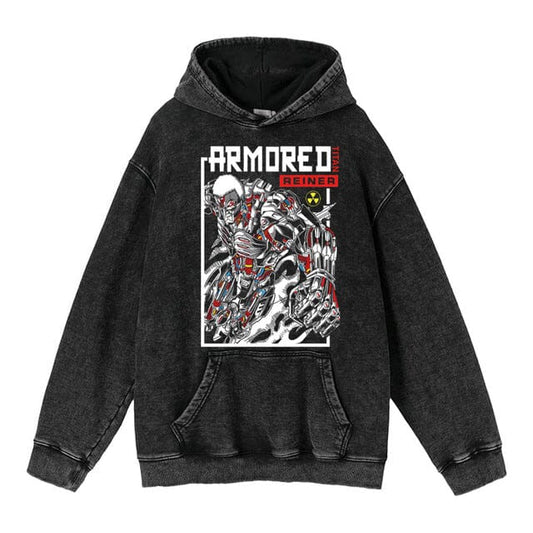 hoodie clothing cross-border new Attack on Titan anime peripheral printing trendy brand washed retro hooded sweatshirt for men