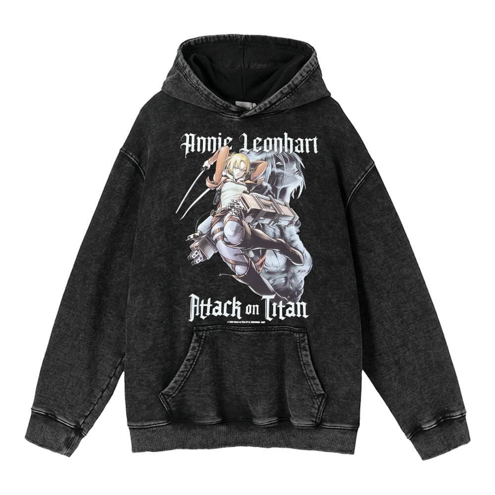 hoodie clothing cross-border new Attack on Titan anime peripheral printing trendy brand washed retro hooded sweatshirt for men
