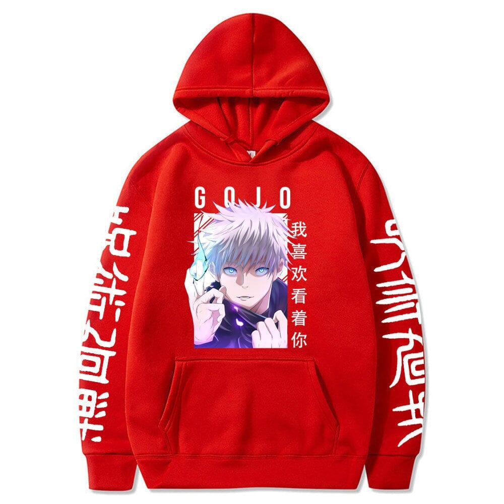 Cross-border Spring and Autumn New Spell Return Anime Hoodie Men's Loose Casual Trendy Hoodie anime hoodie Colored Strings Red L 