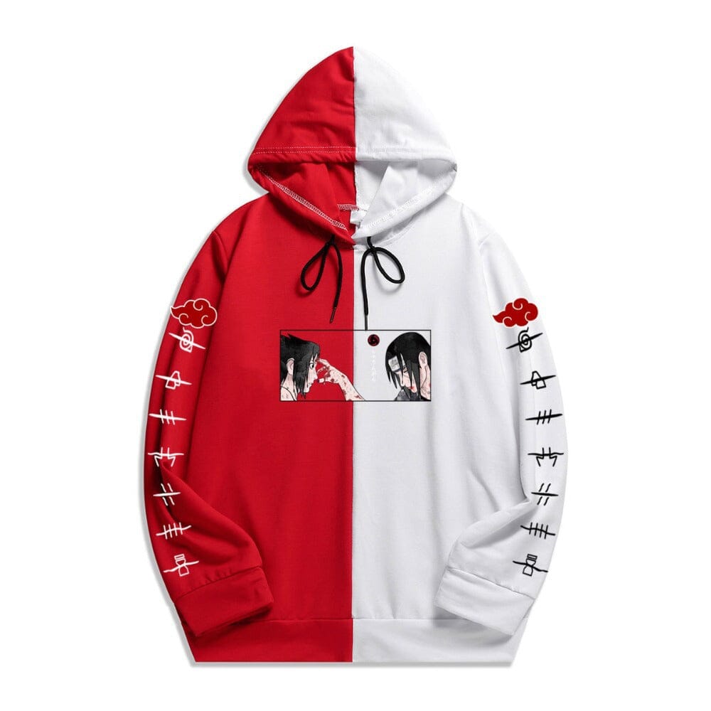 New Japanese anime Naruto thin couples two-color stitching fashion men's and women's same style hoodie