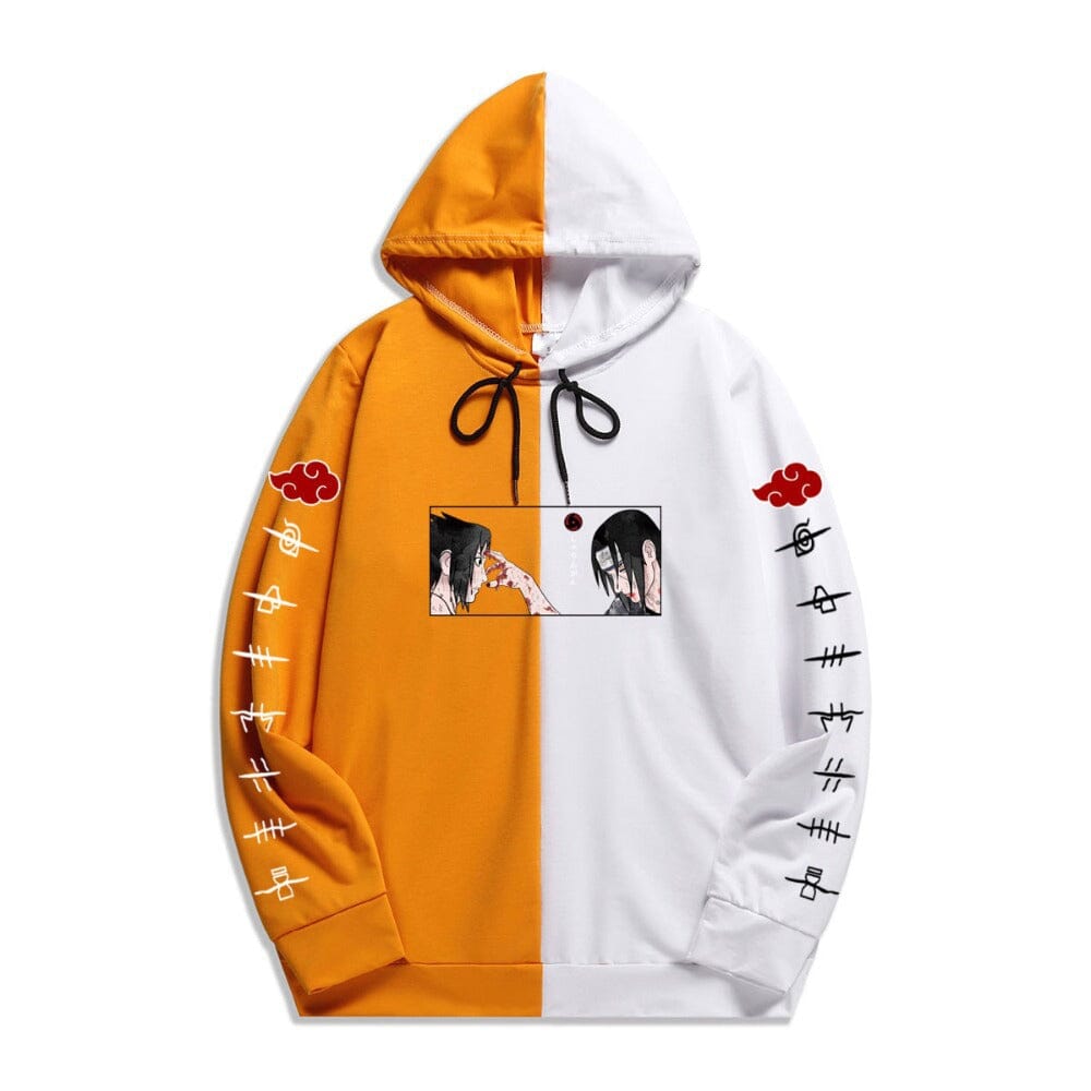 New Japanese anime Naruto thin couples two-color stitching fashion men's and women's same style hoodie
