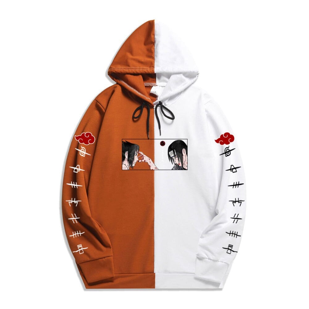 New Japanese anime Naruto thin couples two-color stitching fashion men's and women's same style hoodie