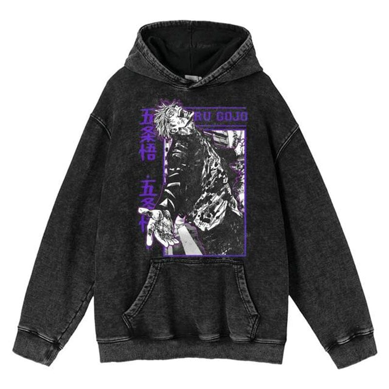 hoodie cross-border spring and autumn new washed retro hoodie curse return to anime peripheral printed sweatshirts for men and women