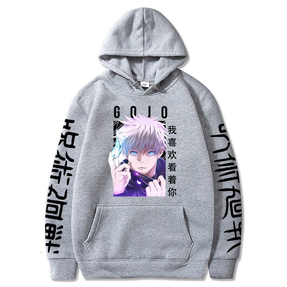 Cross-border Spring and Autumn New Spell Return Anime Hoodie Men's Loose Casual Trendy Hoodie anime hoodie Colored Strings Grey L 