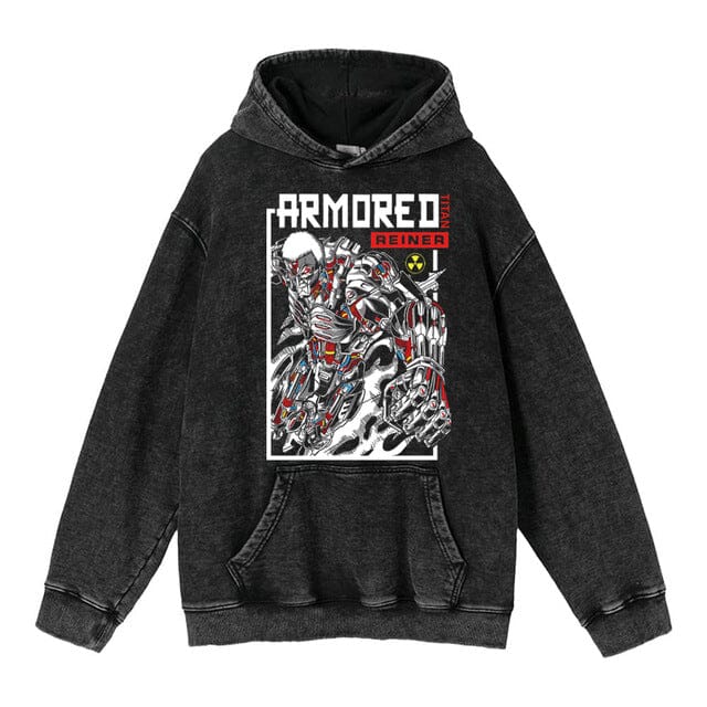 hoodie clothing cross-border new Attack on Titan anime peripheral printing trendy brand washed retro hooded sweatshirt for men