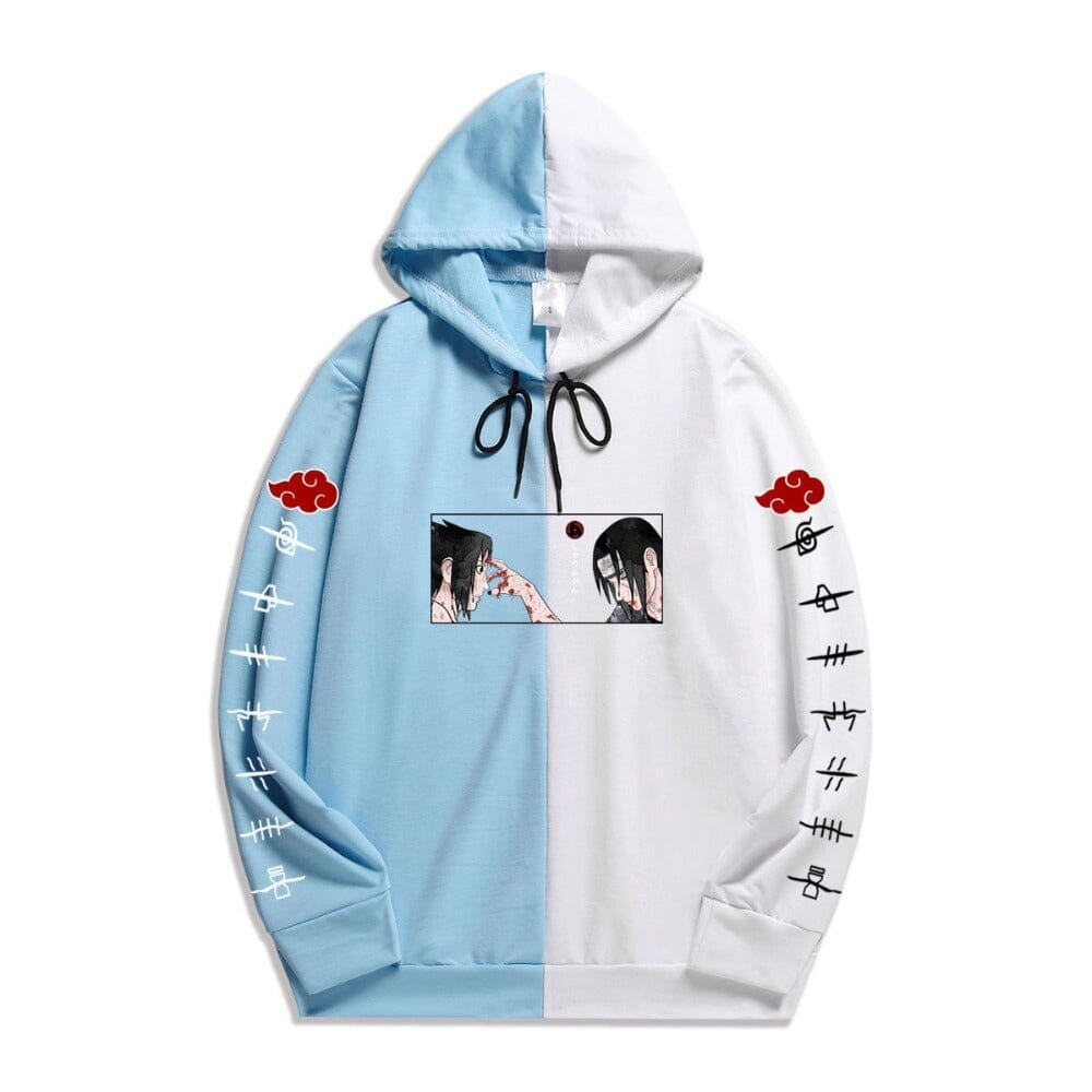 New Japanese anime Naruto thin couples two-color stitching fashion men's and women's same style hoodie Colored Strings 